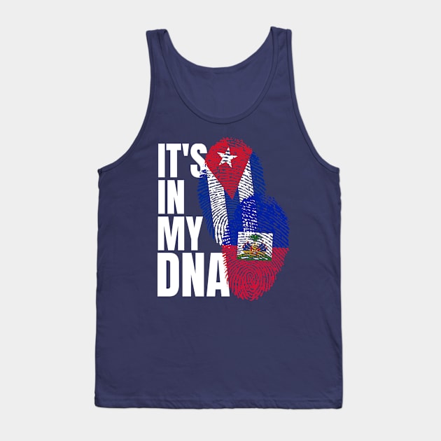 Haitian And Cuban Mix DNA Flag Heritage Gift Tank Top by Just Rep It!!